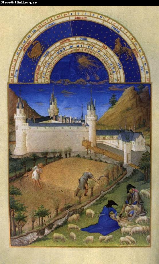 LIMBOURG brothers Les trs riches heures du Duc de Berry: Juillet (July) dh